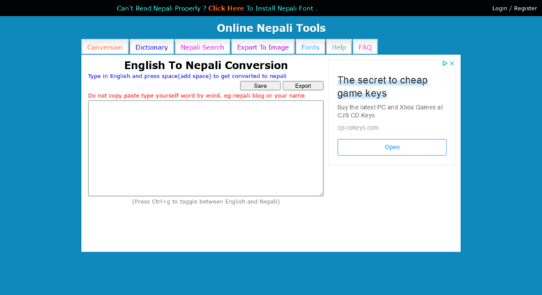 english to nepali unicode online